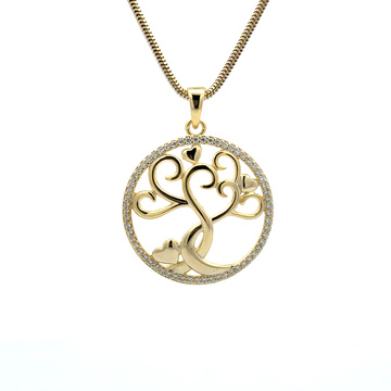 Pozlacený stříbrný přívěsek STROM ŽIVOTA